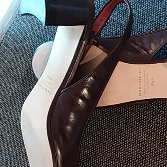 Max Studio Yule Slingback Brown Leather Shoes - Picture 6 of 10